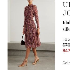 🔥 ULLA JOHNSON Idalian chiffon print dress 8 NWOT 🔥